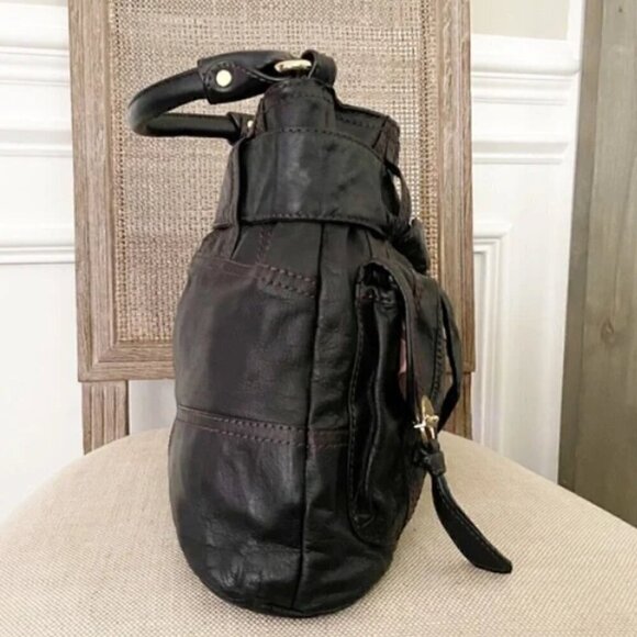 Steven by Steve Madden Black Leather Belted Bag - Picture 3 of 6